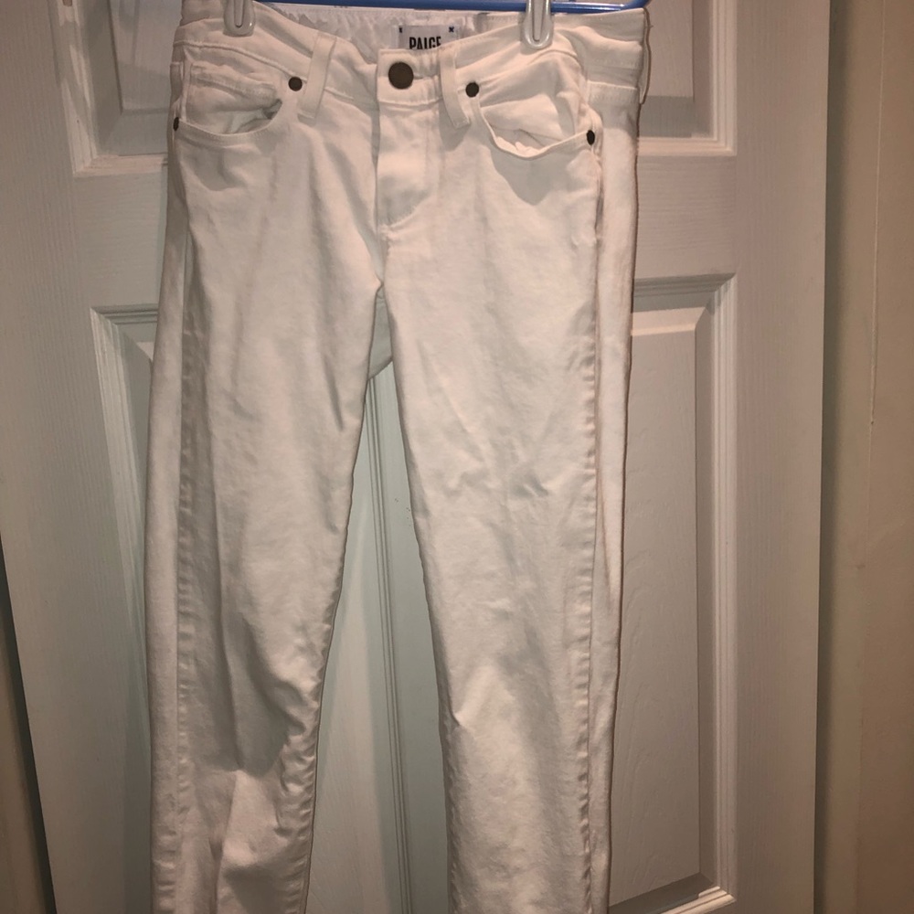 Paige cropped white jeans